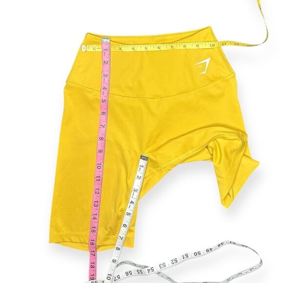 GYMSHARK Women’s Yellow Training Cycling Shorts Size Small - Picture 7 of 7